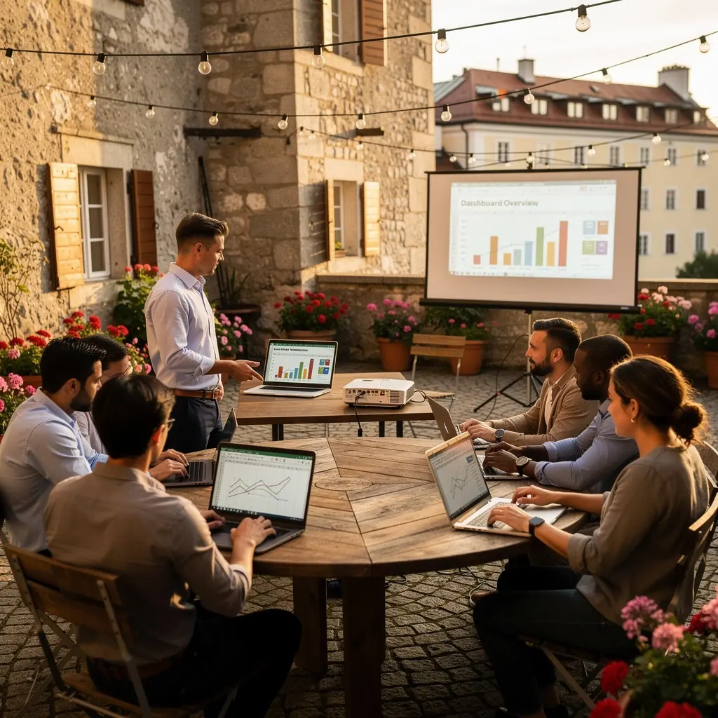 Eine Gruppe von Teilnehmern, die an einem Excel-Training teilnehmen.
